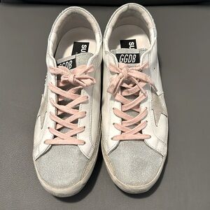 Glittery Golden Goose super-star sneakers. Lightly used. Size 41.